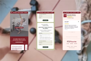 mockup de la web de itzi fournier en móvil